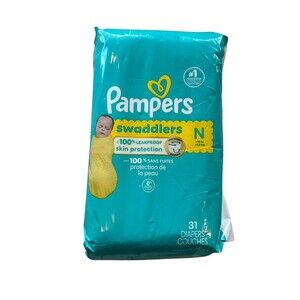 PAMPERS  Swaddlers Diapers  Size Newborn N 31 Count  10 lbs.